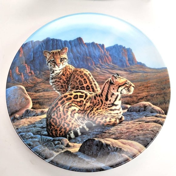 Lynx and Ocelot Great Cat Collectible Plates China Bradford Exchange PD87 - Picture 3 of 5